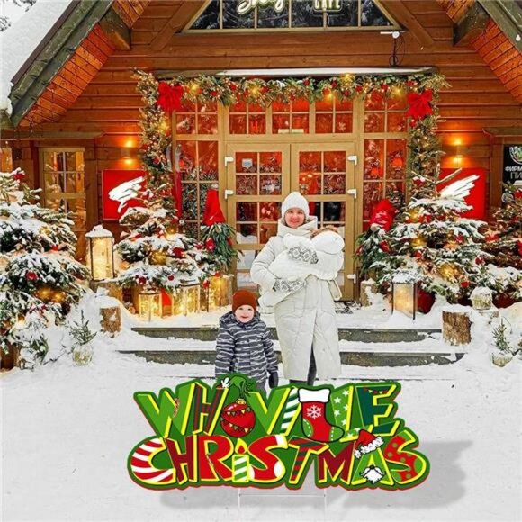 Christmas Yard Sign Decorations 1pcs Whoville Christmas Lawn Garden Pathway Sign - Picture 7 of 8
